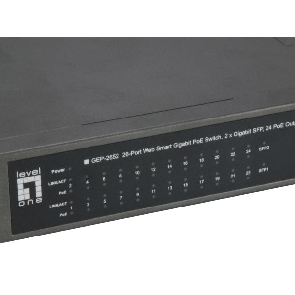 LevelOne GEP-2652 netwerk-switch Managed L2 Gigabit Ethernet (10/100/1000) Power over Ethernet (PoE) Grijs (GEP-2652)