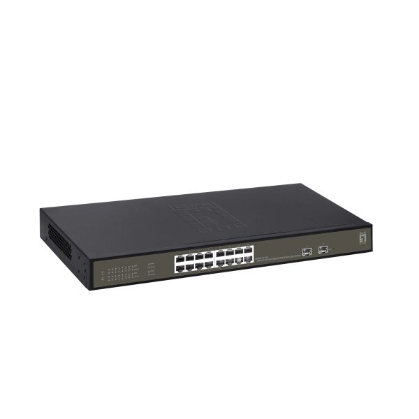 LevelOne GES-2118P netwerk-switch Managed L2 Gigabit Ethernet (10/100/1000) Power over Ethernet (PoE) Zwart (GES-2118P)
