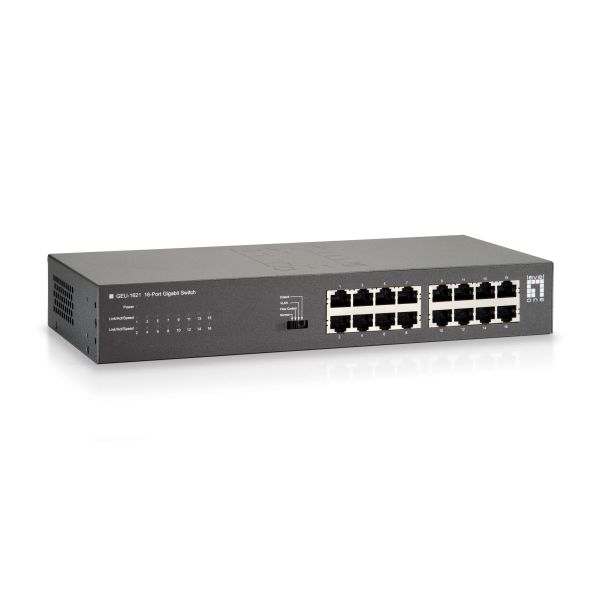 LevelOne GEU-1621 netwerk-switch Gigabit Ethernet (10/100/1000) Grijs (GEU-1621)
