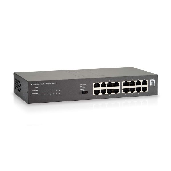 LevelOne GEU-1621 netwerk-switch Gigabit Ethernet (10/100/1000) Grijs (GEU-1621)