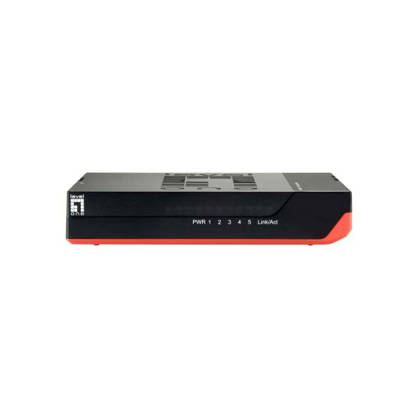 LevelOne GSW-0507 netwerk-switch Unmanaged Gigabit Ethernet (10/100/1000) Zwart, Rood (GSW-0507)
