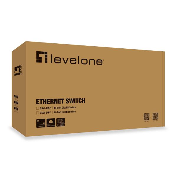 LevelOne GSW-2457 netwerk-switch Unmanaged Gigabit Ethernet (10/100/1000) Zwart (GSW-2457)