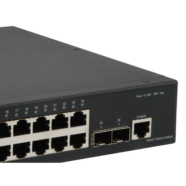 LevelOne GTL-2661 netwerk-switch Managed L2 Gigabit Ethernet (10/100/1000) Zwart (GTL-2661)