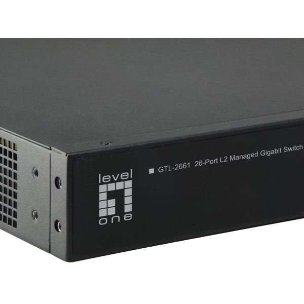 LevelOne GTL-2661 netwerk-switch Managed L2 Gigabit Ethernet (10/100/1000) Zwart (GTL-2661)