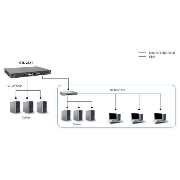 LevelOne GTL-2881 netwerk-switch Managed L3 Gigabit Ethernet (10/100/1000) Grijs (GTL-2881)