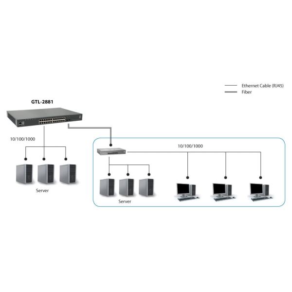 LevelOne GTL-2881 netwerk-switch Managed L3 Gigabit Ethernet (10/100/1000) Grijs (GTL-2881)