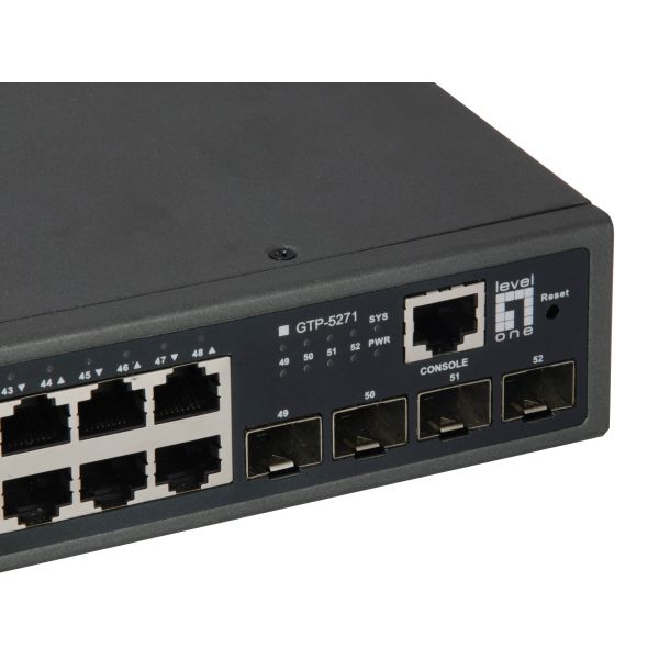 LevelOne GTP-5271 netwerk-switch Managed L3 Gigabit Ethernet (10/100/1000) Power over Ethernet (PoE) Grijs (GTP-5271)
