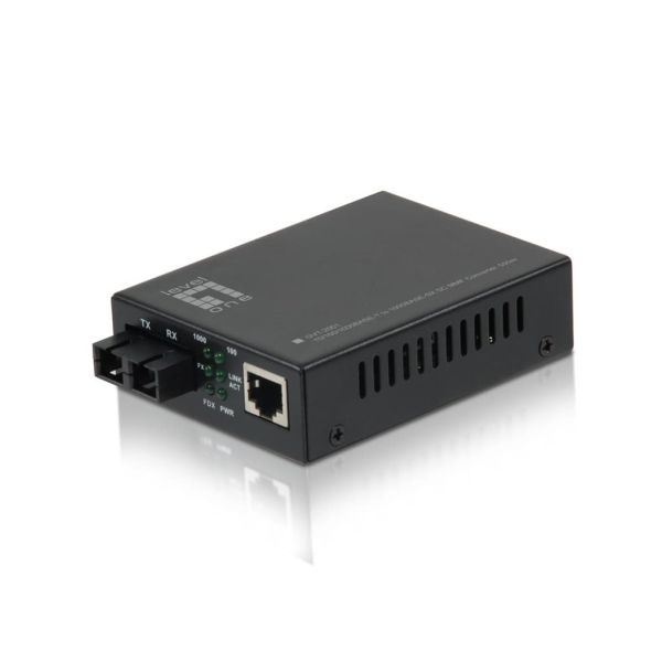 LevelOne GVT-2001 netwerk media converter 1000 Mbit/s 850 nm Multimode Zwart (GVT-2001)