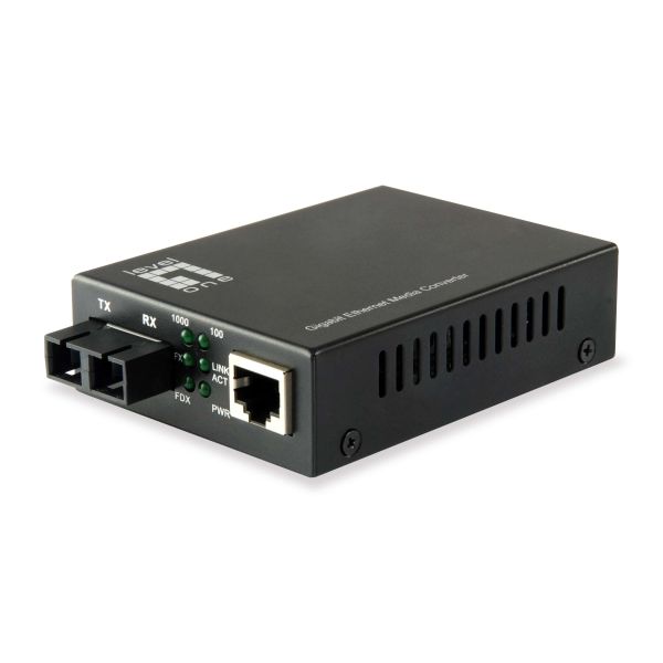 LevelOne GVT-2002 netwerk media converter 1000 Mbit/s 1310 nm Single-mode Zwart (GVT-2002)