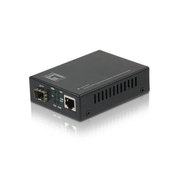 LevelOne GVT-2010 netwerk media converter Zwart (GVT-2010)