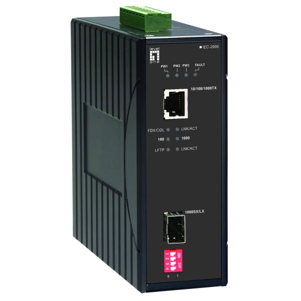 LevelOne IEC-2000 netwerk media converter 1000 Mbit/s Zwart (IEC-2000) LevelOne IEC-2000 netwerk media converter 1000 Mbit/s Zwart (IEC-2000)