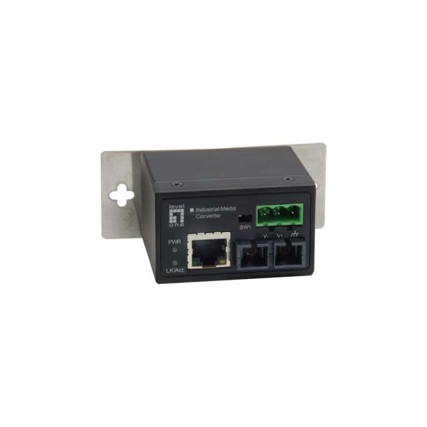 LevelOne IEC-4301 netwerk media converter 100 Mbit/s Single-mode Zwart (IEC-4301)