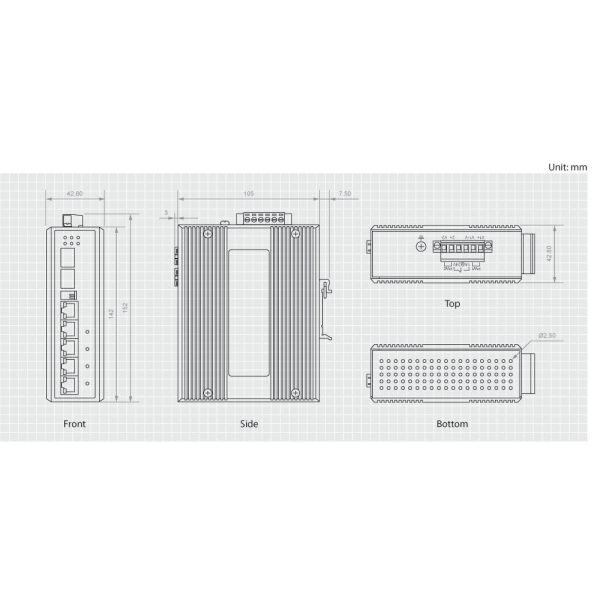 LevelOne IES-0620 netwerk-switch Gigabit Ethernet (10/100/1000) Power over Ethernet (PoE) Zwart (IES-0620)