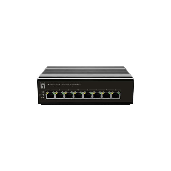 LevelOne IFS-0801 netwerk-switch Unmanaged Fast Ethernet (10/100) Zwart (IFS-0801)