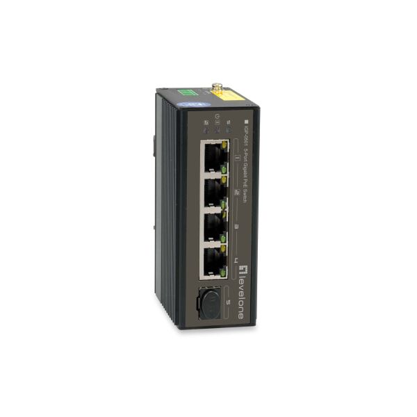 LevelOne IGP-0501 netwerk-switch Gigabit Ethernet (10/100/1000) Power over Ethernet (PoE) Zwart (IGP-0501)