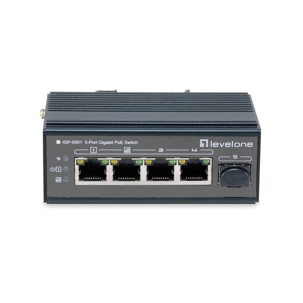 LevelOne IGP-0501 netwerk-switch Gigabit Ethernet (10/100/1000) Power over Ethernet (PoE) Zwart (IGP-0501)
