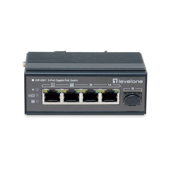 LevelOne IGP-0501 netwerk-switch Gigabit Ethernet (10/100/1000) Power over Ethernet (PoE) Zwart (IGP-0501)