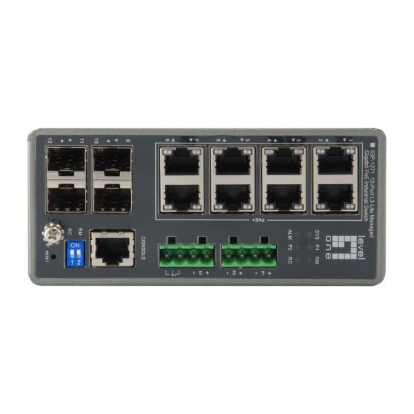 LevelOne IGP-1271 Managed L3 Gigabit Ethernet (10/100/1000) Power over Ethernet (PoE) Grijs (IGP-1271)