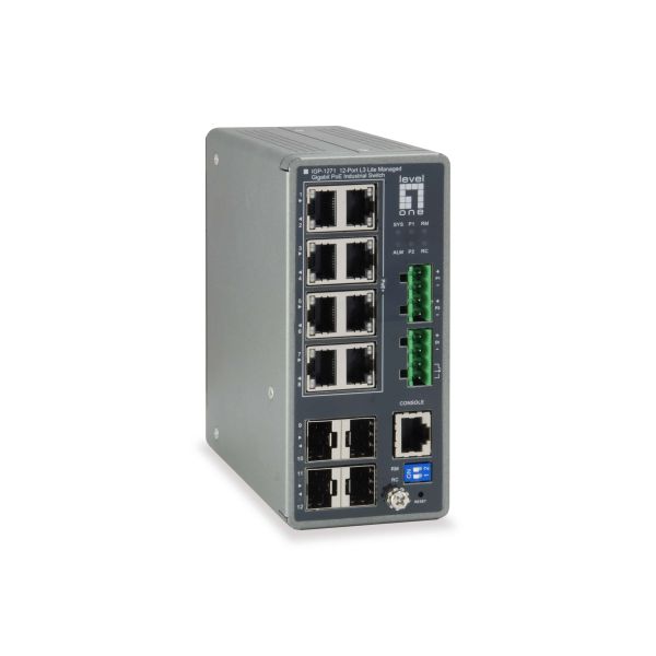 LevelOne IGP-1271 Managed L3 Gigabit Ethernet (10/100/1000) Power over Ethernet (PoE) Grijs (IGP-1271)