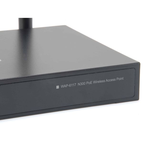 LevelOne WAP-6117 draadloos toegangspunt (WAP) 300 Mbit/s Zwart Power over Ethernet (PoE) (WAP-6117)