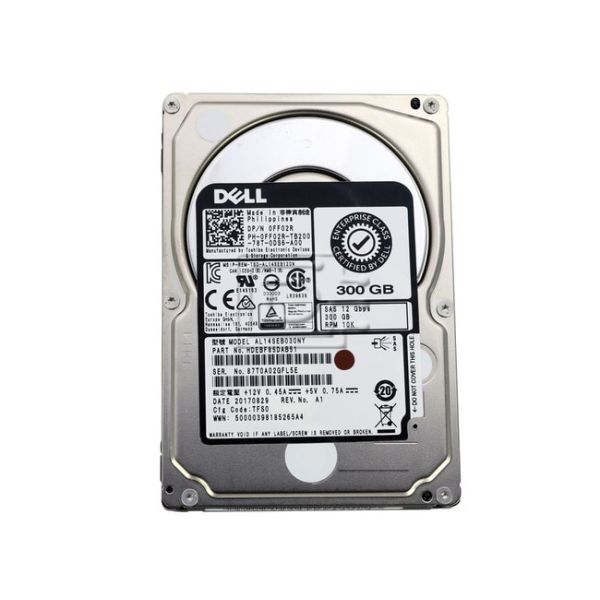 Dell 300GB 10K 12G 2.5" SAS Hard Drive Refurbished (FF02R-RFB)
