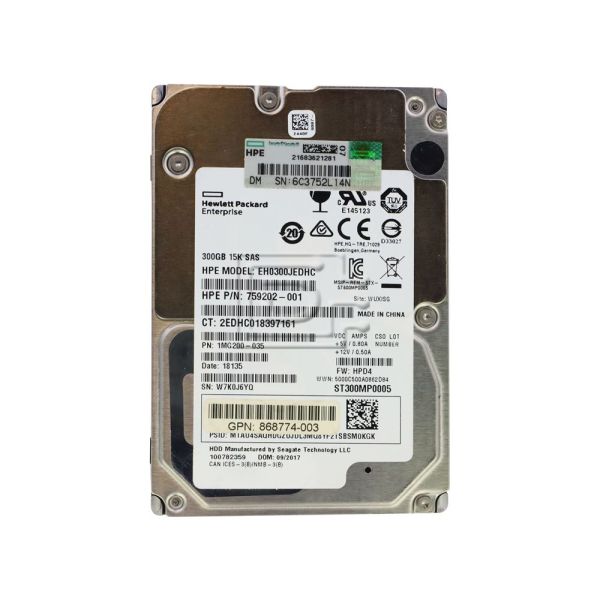 HP 300GB 15Krpm SAS 2,5 Hard Drive (759202-001-RFB)