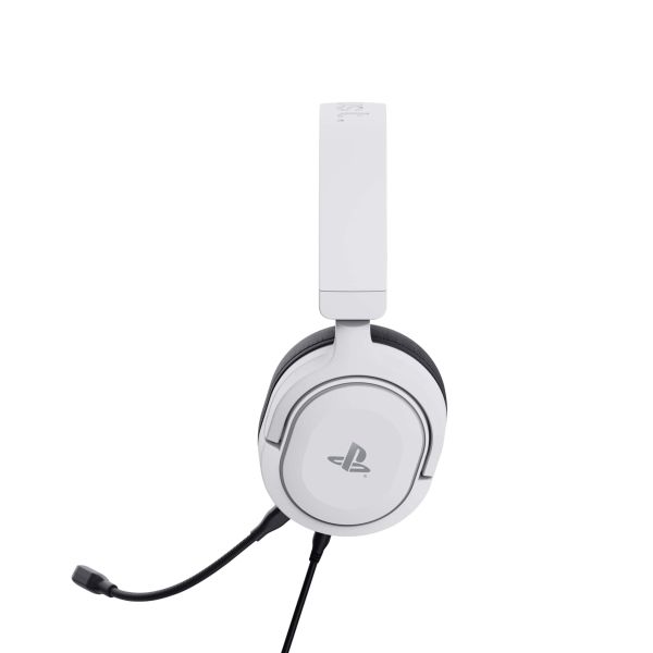Trust GXT 498W Forta Gaming Headset - Officieel gelicentieerde Playstation 5 gamingheadset – Opklapbare microfoon – Over-ear ontwerp – Wit (24716)