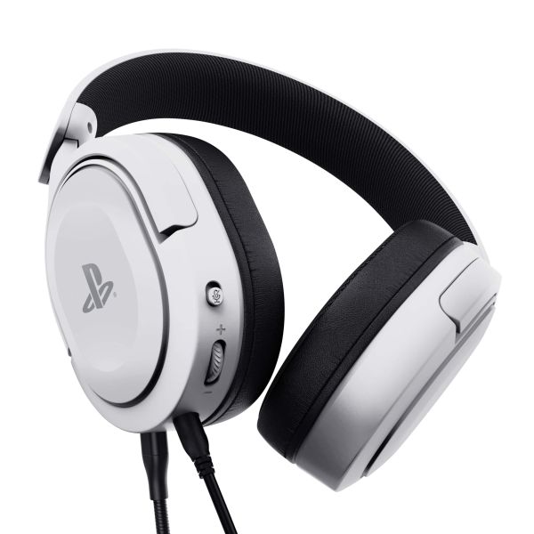 Trust GXT 498W Forta Gaming Headset - Officieel gelicentieerde Playstation 5 gamingheadset – Opklapbare microfoon – Over-ear ontwerp – Wit (24716)
