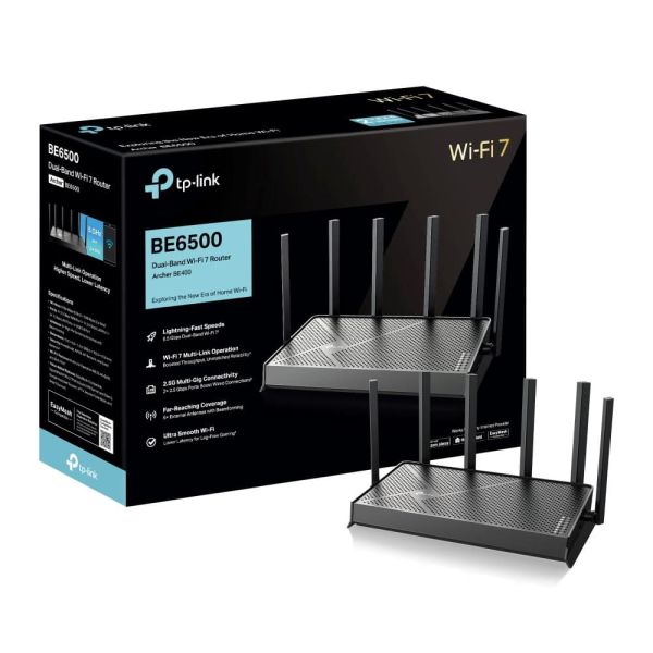TP-Link Archer BE400 draadloze router 2.5 Gigabit Ethernet Dual-band (2.4 GHz / 5 GHz) Zwart (ARCHER BE400) TP-Link Archer BE400 draadloze router 2.5 Gigabit Ethernet Dual-band (2.4 GHz / 5 GHz) Zwart (ARCHER BE400)