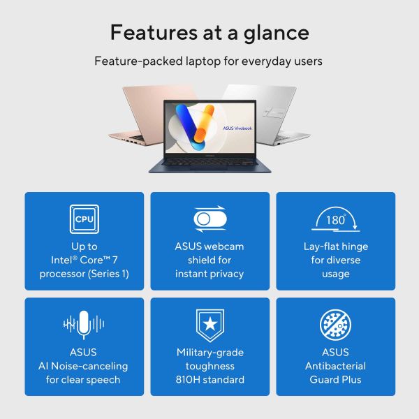 ASUS Vivobook 14 X1404ZA-NK525W Intel® Core™ i3 i3-1215U Laptop 35,6 cm (14") Full HD 8 GB DDR4-SDRAM 512 GB SSD Wi-Fi 6E (802.11ax) Windows 11 Home Nederlands Zilver (X1404ZA-NK525W)