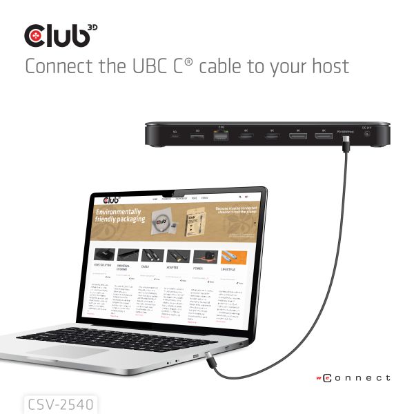CLUB3D Club 3D 14-in-1 USB-C® Quad Display Dockingstation – 4 Schermen & 100W Snelladen (CSV-2540)