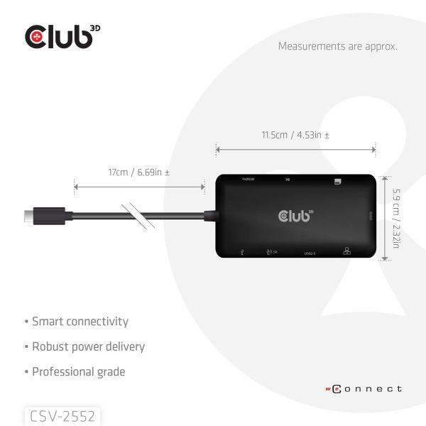 CLUB3D 9-1 Dual HDMI™ USB-C® Hub PD3.0 100W (CSV-2552)