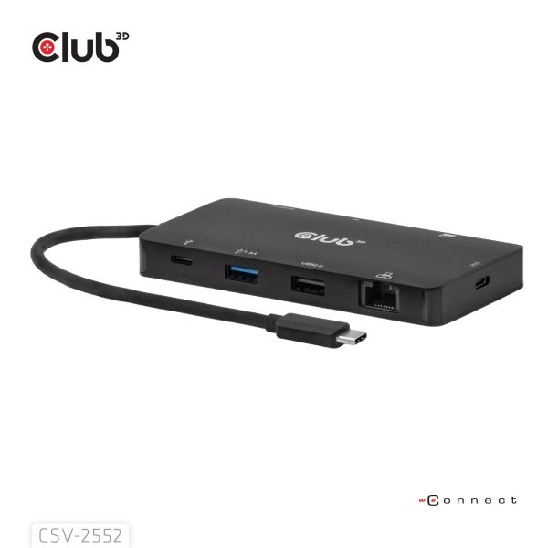 CLUB3D 9-1 Dual HDMI™ USB-C® Hub PD3.0 100W (CSV-2552)
