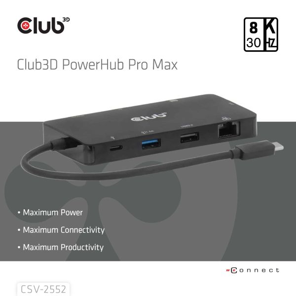 CLUB3D 9-1 Dual HDMI™ USB-C® Hub PD3.0 100W (CSV-2552)