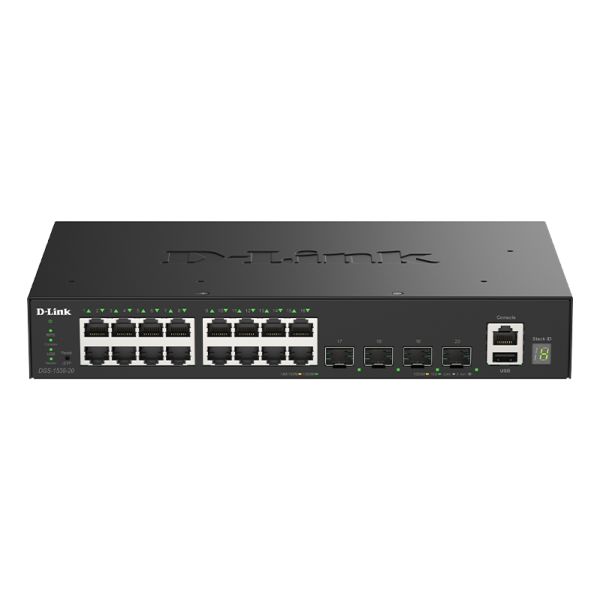 D-Link DGS-1530-20/E netwerk-switch Managed L2 Gigabit Ethernet (10/100/1000) Zwart (DGS-1530-20/E)