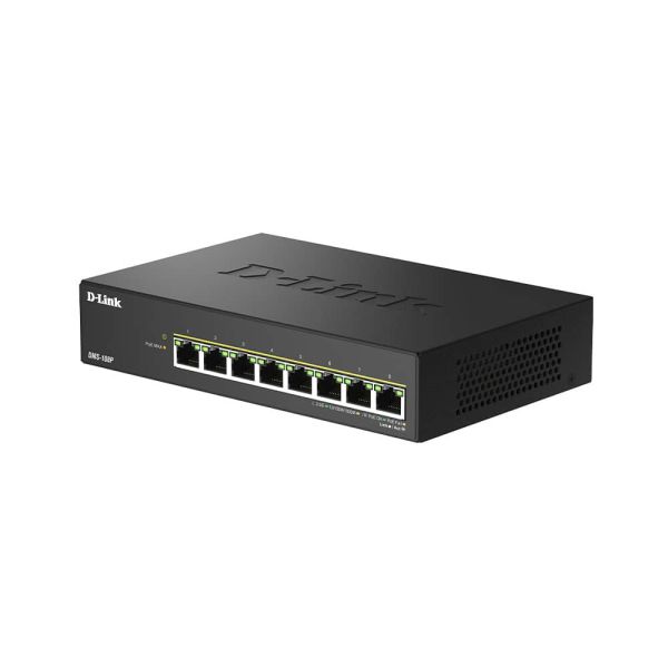 D-Link DMS-108P/E netwerk-switch Unmanaged 2.5G Ethernet (100/1000/2500) Power over Ethernet (PoE) Zwart (DMS-108P/E)