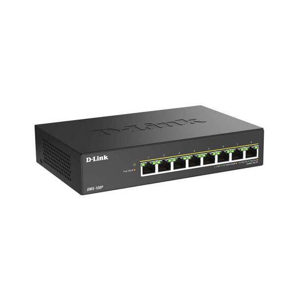 D-Link DMS-108P/E netwerk-switch Unmanaged 2.5G Ethernet (100/1000/2500) Power over Ethernet (PoE) Zwart (DMS-108P/E)
