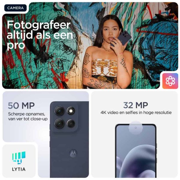 Motorola moto g86 5G 16,9 cm (6.67") Dual SIM Android 15 USB Type-C 8 GB 256 GB 5200 mAh Donkerblauw (PB7L0086SE)