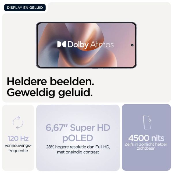 Motorola moto g86 5G 16,9 cm (6.67") Dual SIM Android 15 USB Type-C 8 GB 256 GB 5200 mAh Lila (PB7L0087SE)