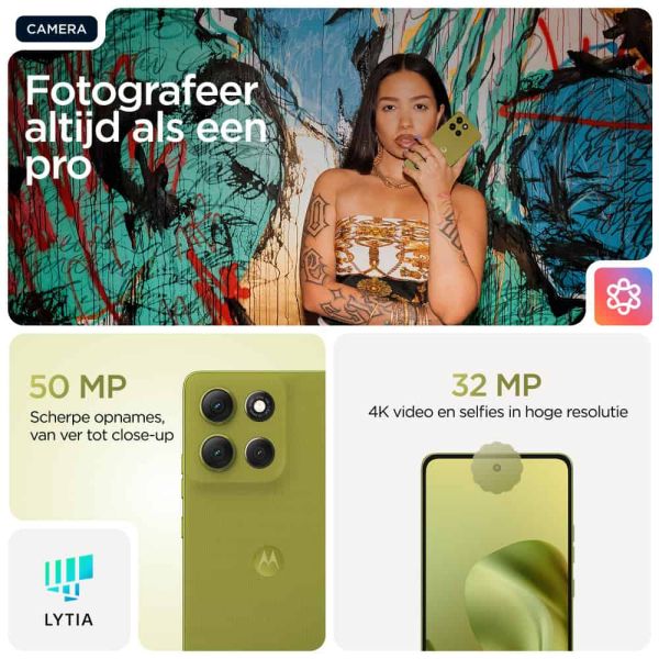 Motorola moto g86 5G 16,9 cm (6.67") Dual SIM Android 15 USB Type-C 8 GB 256 GB 5200 mAh Groen (PB7L0088SE)