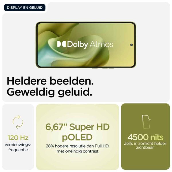 Motorola moto g86 5G 16,9 cm (6.67") Dual SIM Android 15 USB Type-C 8 GB 256 GB 5200 mAh Groen (PB7L0088SE)