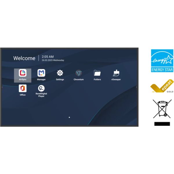 Viewsonic CDE6531-1C beeldkrant Digitale signage flatscreen 165,1 cm (65") LCD Wifi 500 cd/m² 4K Ultra HD Zwart Type processor Android 14 24/7 (CDE6531-1C)