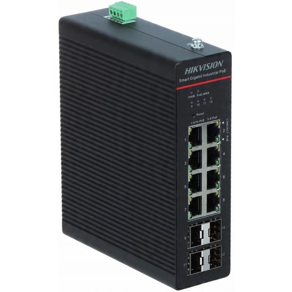 Hikvision DS-3T1512HP-SI-8P4F Industrie-Switch PoE - Switch (DS-3T1512HP-SI-8P4F/No Power unit) (DS-3T1512HP-SI-8P4F/NO POWER U)