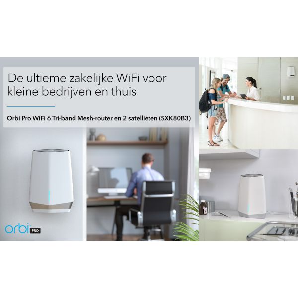 NETGEAR Orbi Pro WiFi 6 Tri-band Mesh System (SXK80B3) (SXK80B3-100EUS)