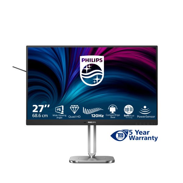 Philips 4000 series 27B2N4500/00 computer monitor 68,6 cm (27") 2560 x 1440 Pixels Quad HD LCD Grijs (27B2N4500/00)