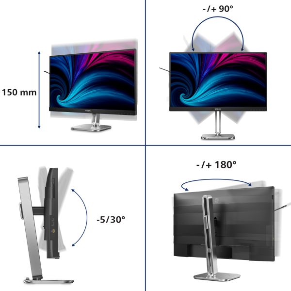 Philips 4000 series 27B2N4500/00 computer monitor 68,6 cm (27") 2560 x 1440 Pixels Quad HD LCD Grijs (27B2N4500/00)