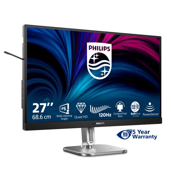 Philips 4000 series 27B2N4500/00 computer monitor 68,6 cm (27") 2560 x 1440 Pixels Quad HD LCD Grijs (27B2N4500/00)