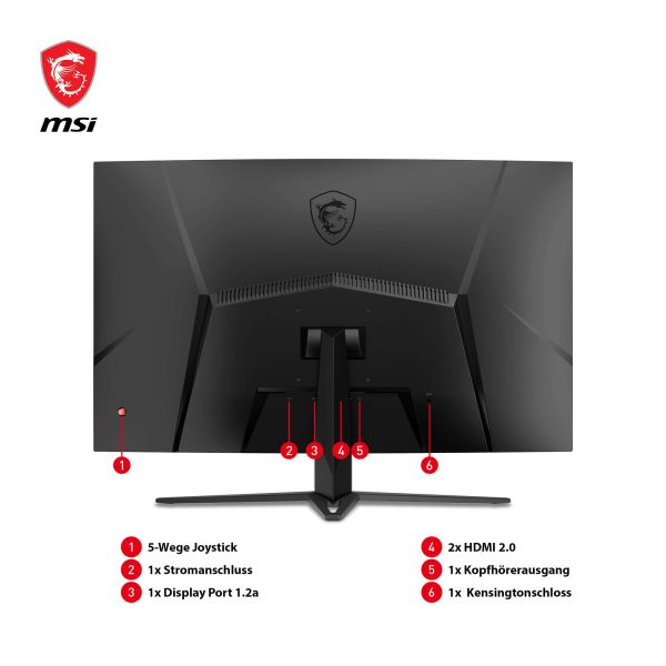 MSI G32C4XDE computer monitor 80 cm (31.5") 1920 x 1080 Pixels Full HD Zwart (9S6-3DA61T-039)