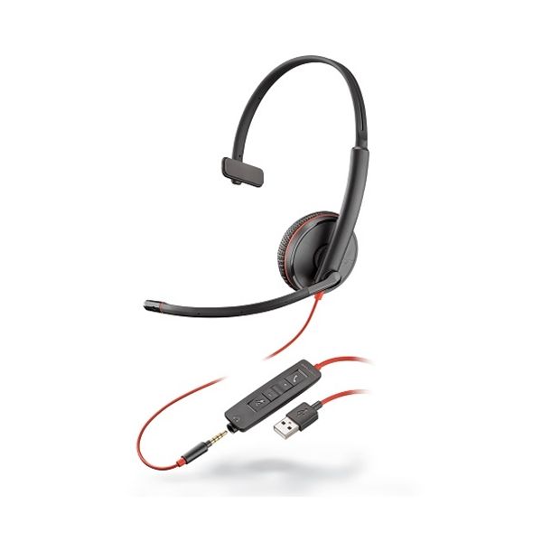 Poly Blackwire 3215 Headset Bedraad Hoofdband Oproepen/muziek USB Type-A Zwart (209746-101)