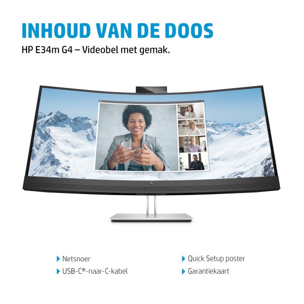 HP E-Series E34m G4 WQHD Curved USB-C conferentiemonitor (40Z26E9)